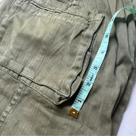 New Free People Tahiti Cargo Pants Utility Low Rise Jeans Dried Herb Green Small - Picture 9 of 13